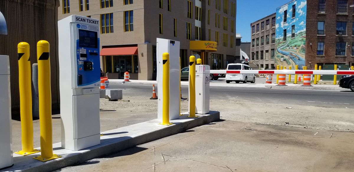 Parking BOXX parking system installation in Worcester, MA
